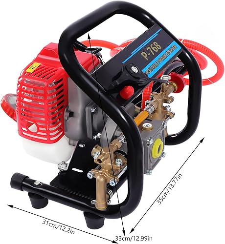 Miniatura 4 de Rociador portátil de alta presión, 26CC 2 tiempos de gas pulverizador soplador de 0.9HP mochila de alta presión lavadora de coche limpiador bomba de