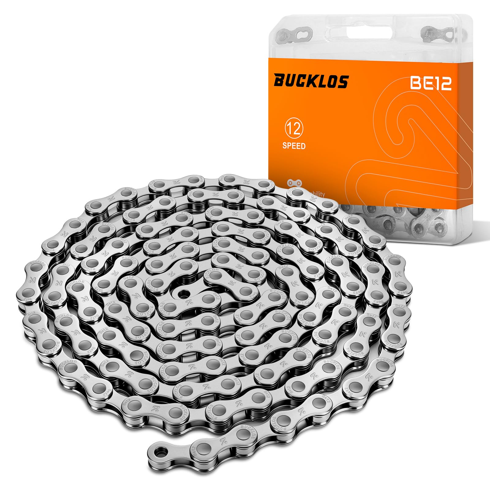 Ebike 12 Speed Chain 136 Link Bicycle Chain Compatible with Shimano Silver