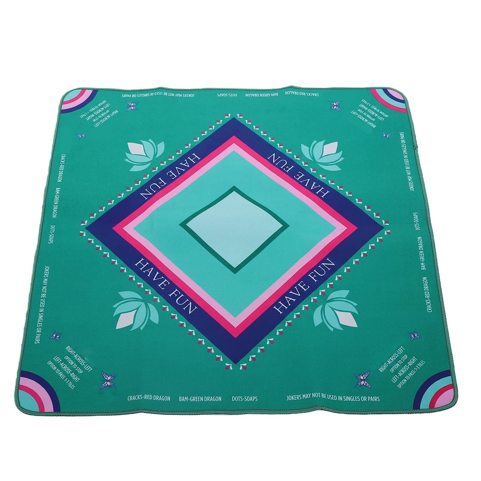 Tapis de Mahjong Antidérapant à Réduction de Bruit, Tapis de Table de Jeu Portable 32,4x32,4 Pouces | La base antidérapante réduit le bruit du jeu, surface lisse pour les cartes Mahjong ;Tapis portable pliable pour le