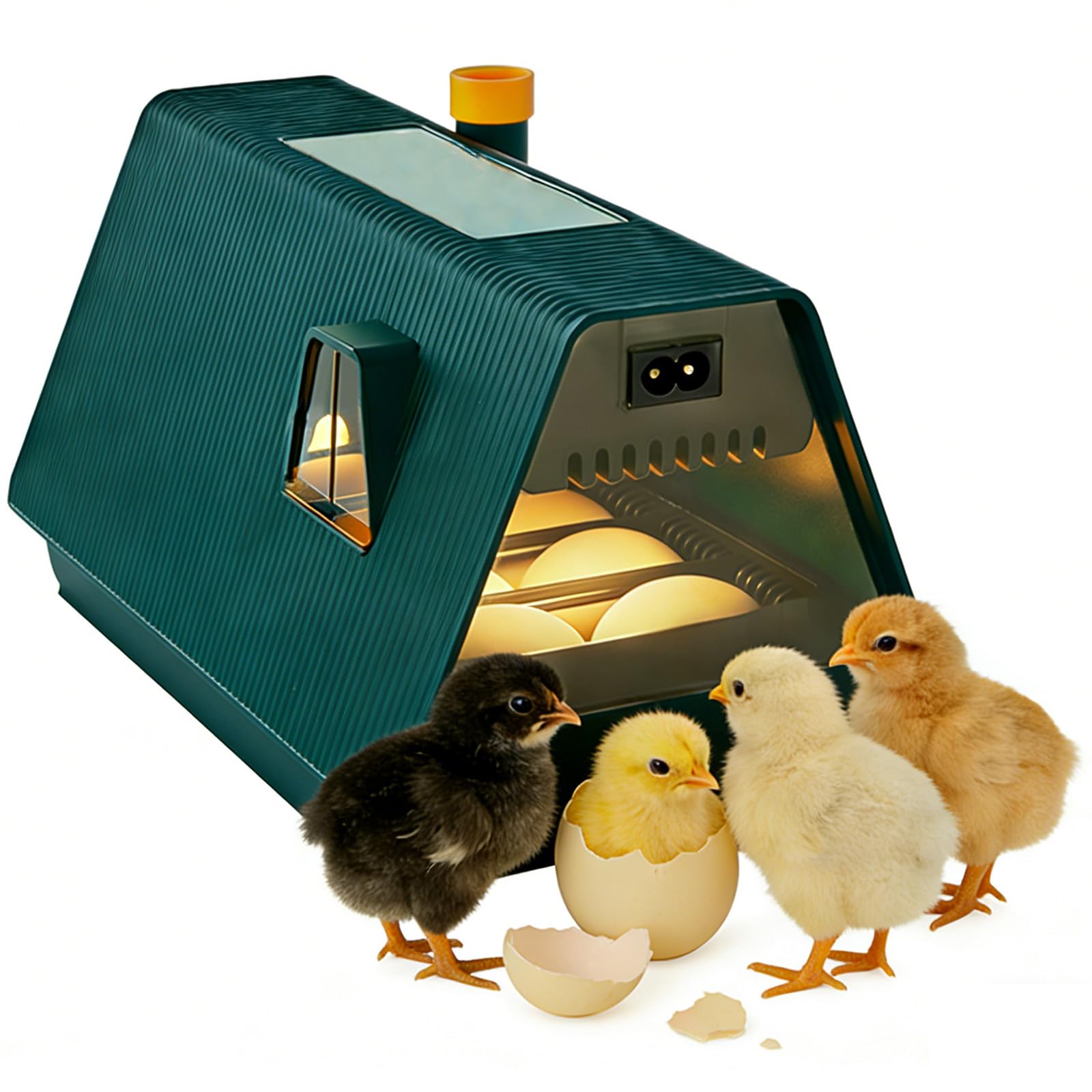 Incubadora De Huevos - Capacità Di 10 Uova Con Girauova Automatico, Controllo Dell'umidità E Candela, A Forma Di Casa Con Finestra Con Vista A 360° Per Pollo, Anatra, Quaglia
