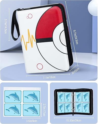 Miniatura 3 de TiMOVO Carpeta de tarjetas para tarjetas de juego colección de tarjetas de intercambio carpeta de álbum con 4 páginas de bolsillo con capacidad para