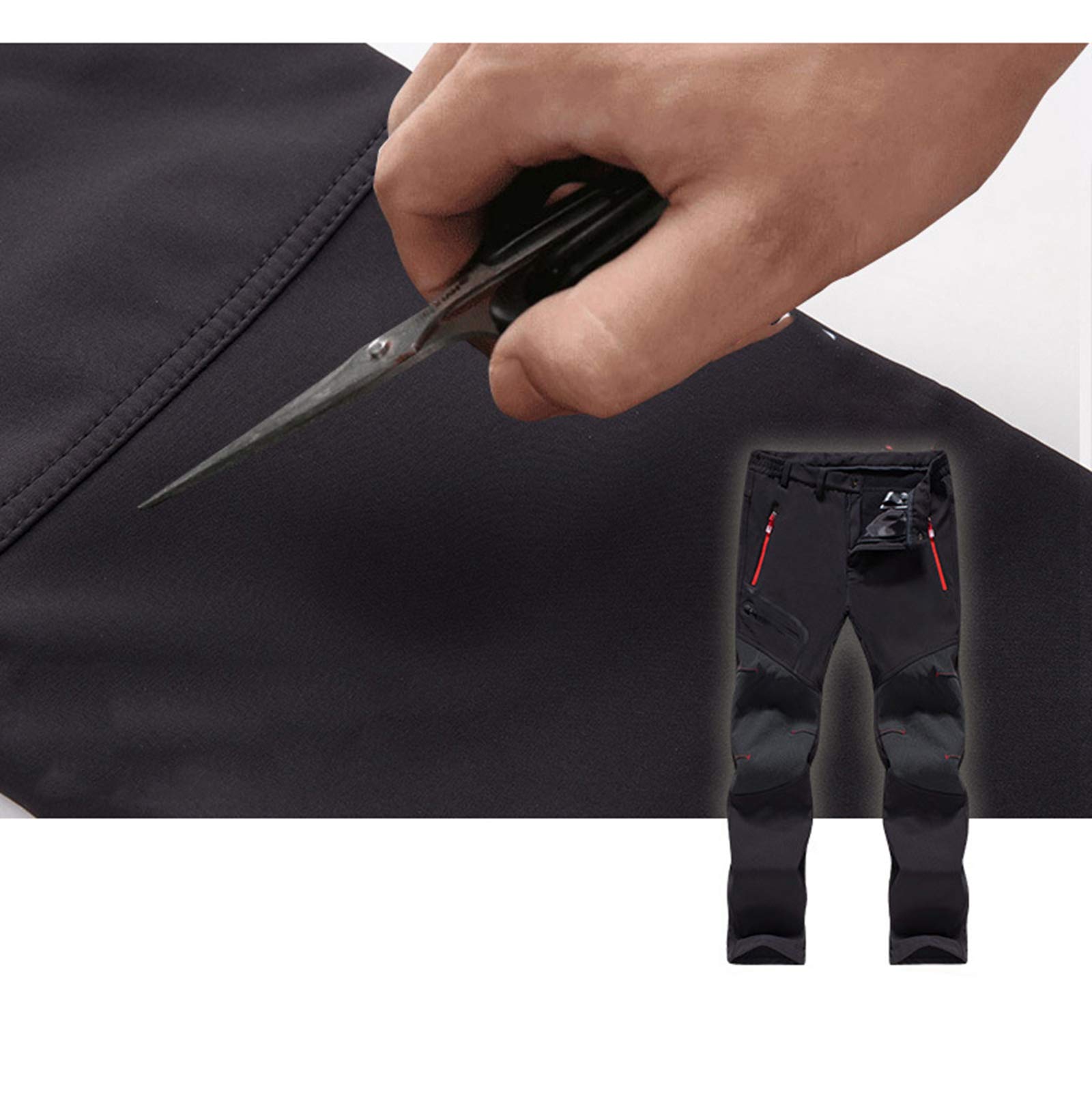 Dawwoti Pantalon De Ski pour Hommes avec Poche À Fermeture Éclair, Coupe-Vent Pantalons De Neige De Ski Épais Polyester Imperméable Pantalons De Neige pour Les Garçons Randonnée Snowboard Pantalon