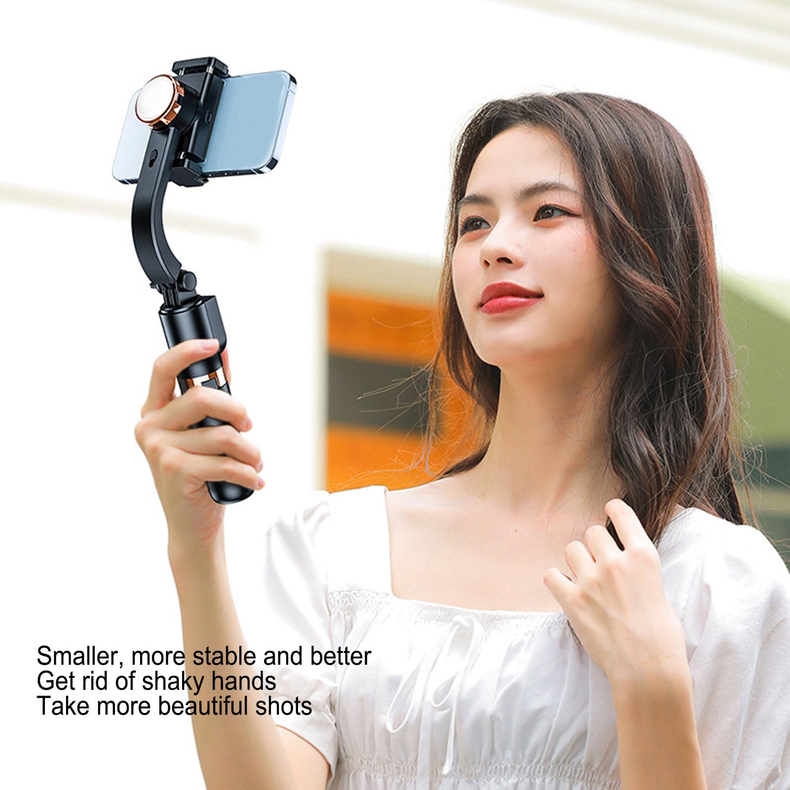 Stabilizzatore Cardanico per Selfie Stick, Treppiede con Rotazione a 360° con Telecomando, Supporto per Telefono Estensibile in Alluminio con Luce Soffusa a 3 Colori,