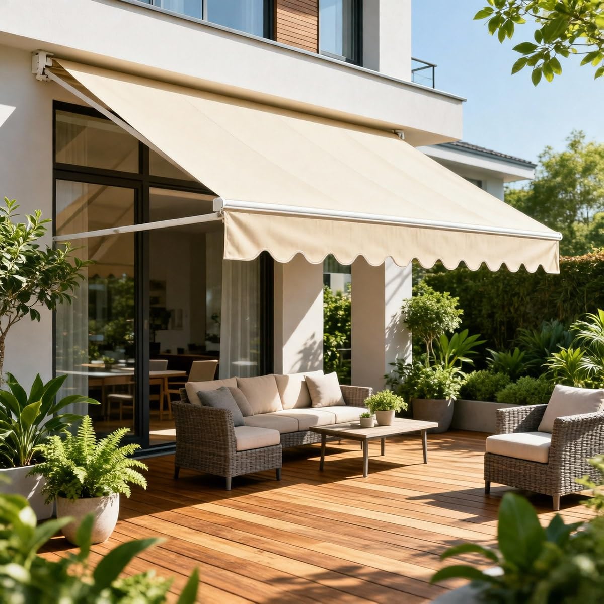 Generico Tessuto di Ricambio per Tende da Sole Telo 200cm 300cm 400cm 500cm Poliestere Resistente per Patio, Terrazzo, Esterno, Giardino Telo di Ricambio per Tenda Parasole Retrattile