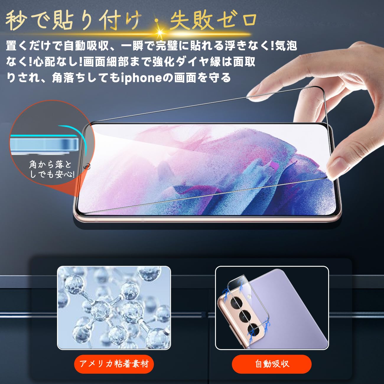 Amazon.co.jp: Galaxy S21 5G SCG09 SC-51B フィルム 【Seninhi 2+2枚