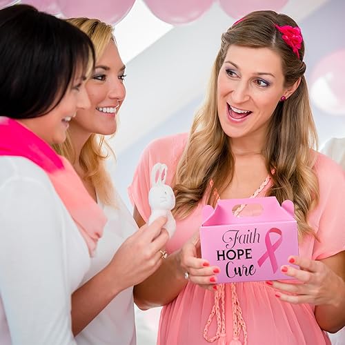 Miniatura 6 de Pasimy 24 cajas de regalo de concientización sobre el cáncer de mama, cajas de regalo de cinta rosa, cajas de regalo para mujeres y niñas, regalos