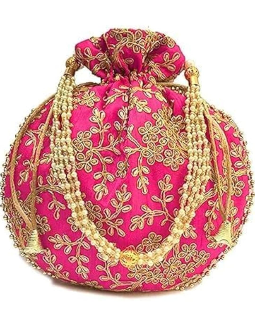 sf beauty lingerie Potli Bags - Mirror Work Pouch Bags For Women | Fancy Ethnic Bag for Wedding, Parties | Bridal Bag (Pink)-picture-53