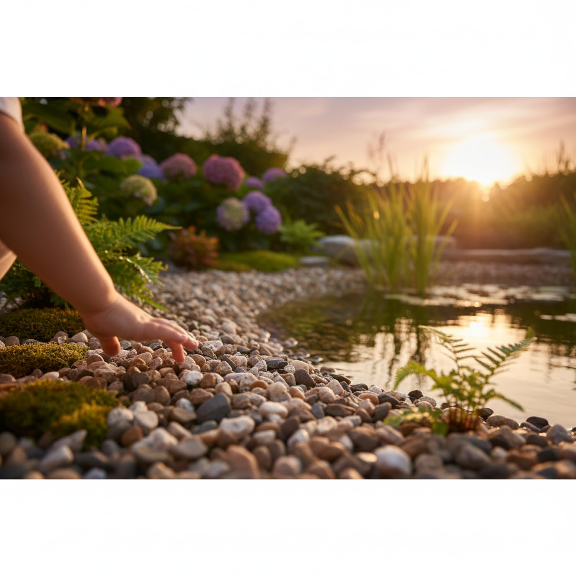 Alwe Rheinkies 2-8 mm – Bunter Zierkies für Garten & Teich, natürlich gerundet, frostsicher und chemiefrei, 25 kg