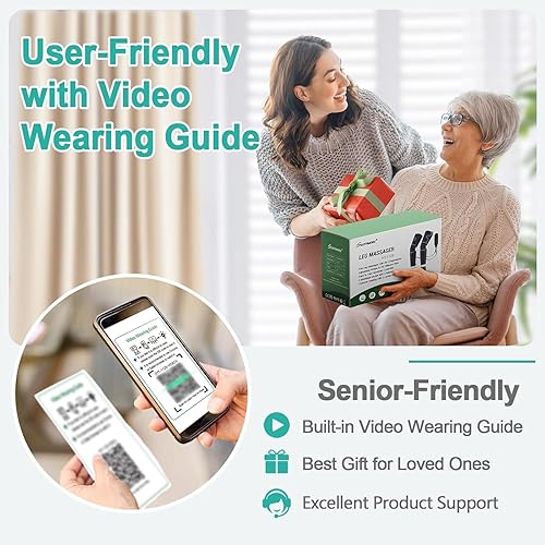 Miniatura 4 de Masajeador de piernas con compresión de aire y calor, masajeador 4 en 1 de pie, pantorrilla, muslo, rodilla masajeador para circulación y alivio del