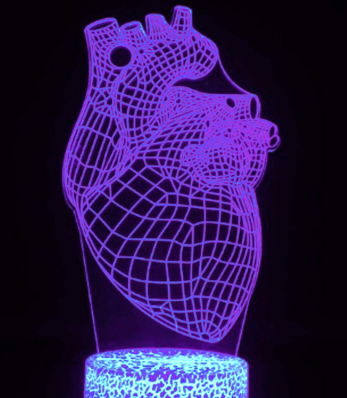 Lampada 3D A Forma Di Cuore Con Illusione Ottica - 7 Colori Variabili Con Telecomando - Luce Notturna LED USB Per Camera Da Letto E Regali