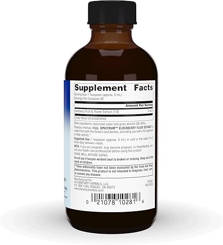 Miniatura 3 de Planetary Herbals Suplemento de extracto líquido de saúco de espectro completo, 4 onzas líquidas