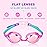 Keary 2 Pack Kids Swim Goggles Swimming Goggles for Toddler Children Girls Boys Youth, Anti-Fog Waterproof Anti-UV Clear Vision Mirror Flat Lens Water Pool Goggles with 3 Nose Piece, Pink Kids Goggles