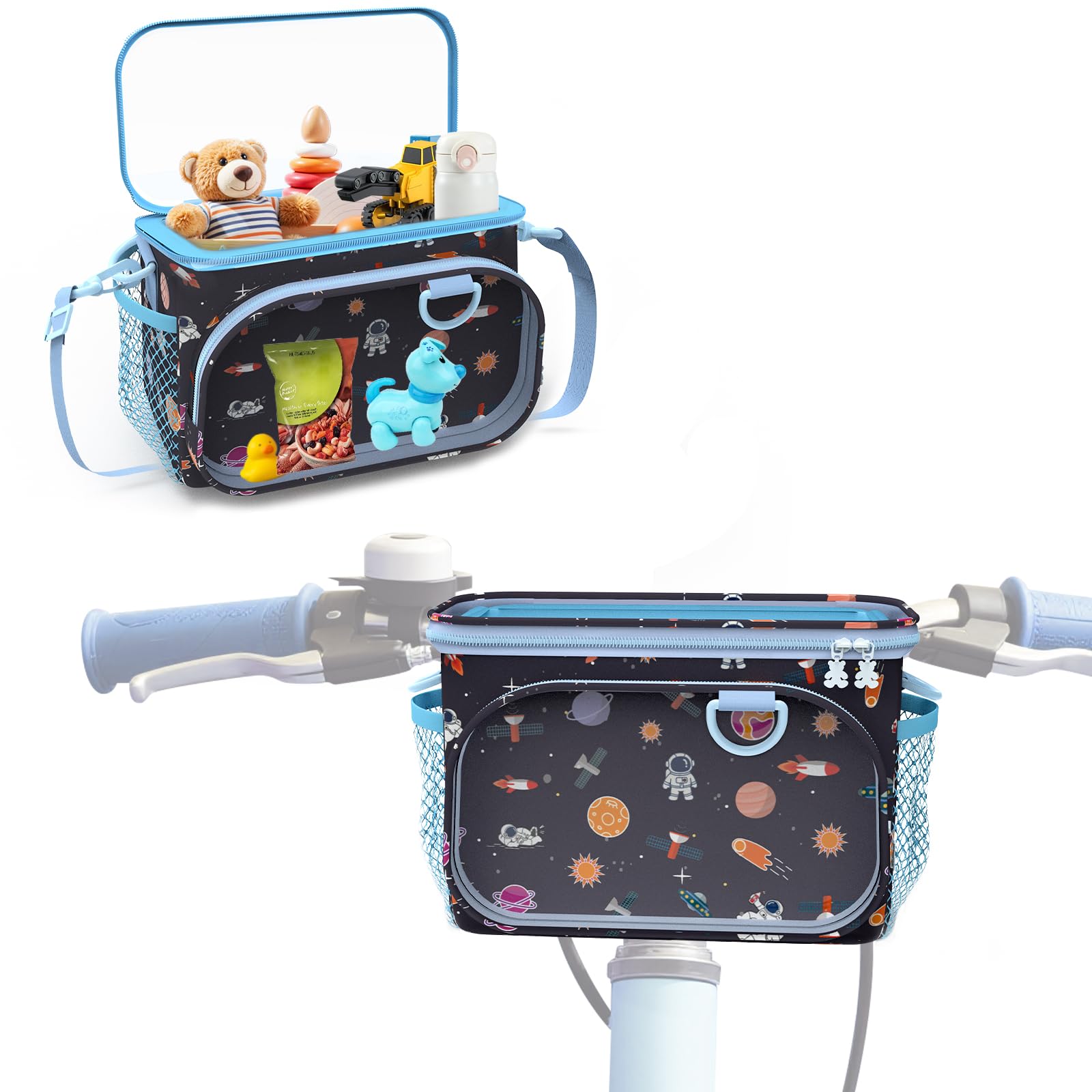 �️YEEGO DIRECT Kids Bike Basket, Front Handlebar Bag with Multi-Pocket Design, Converts to Detachable Shoulder Bag, Fit  — home & kitchen deal