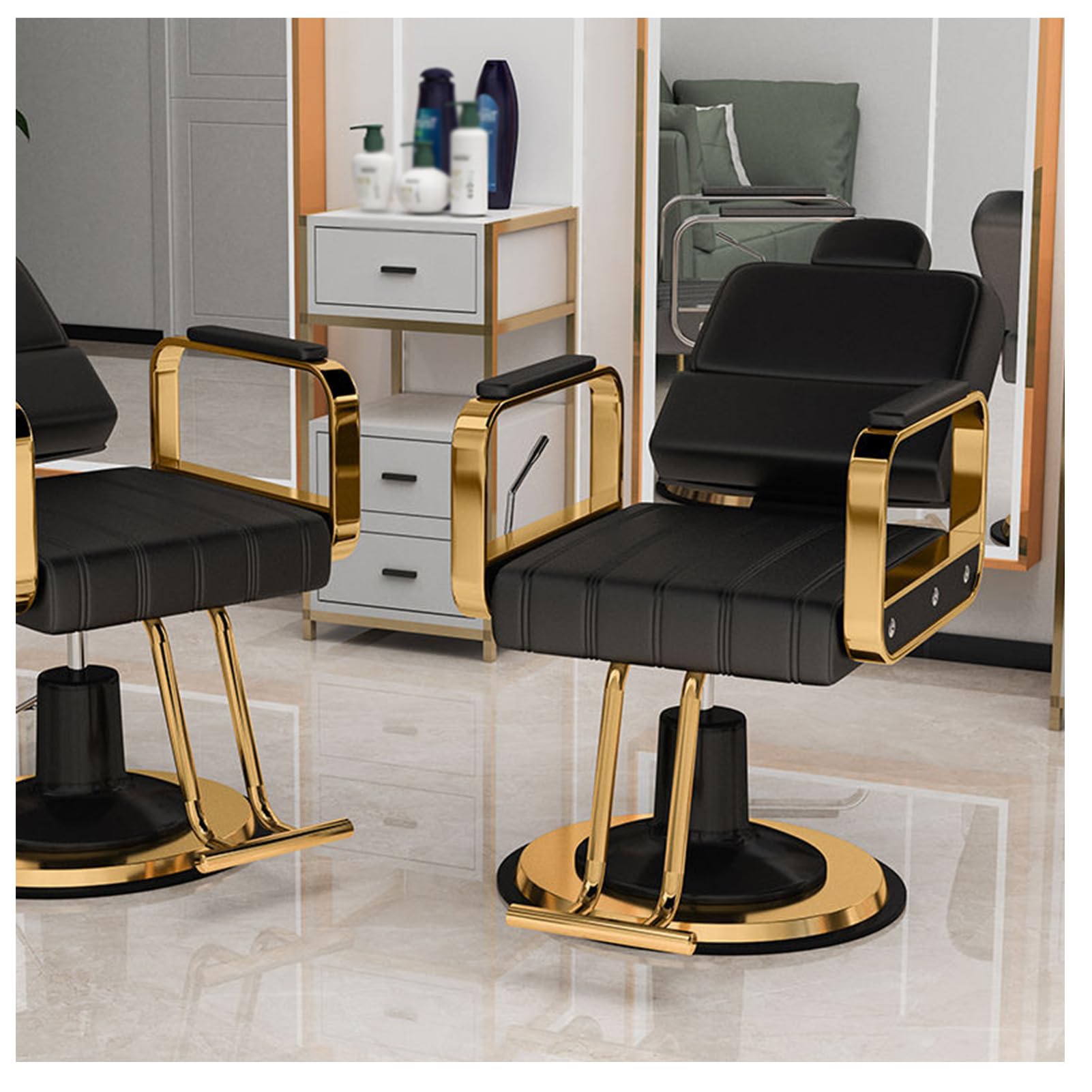 OZBMA Salon Reclining Stylist Chair - All-Purpose Barber for Home and Barbershop Use (B)