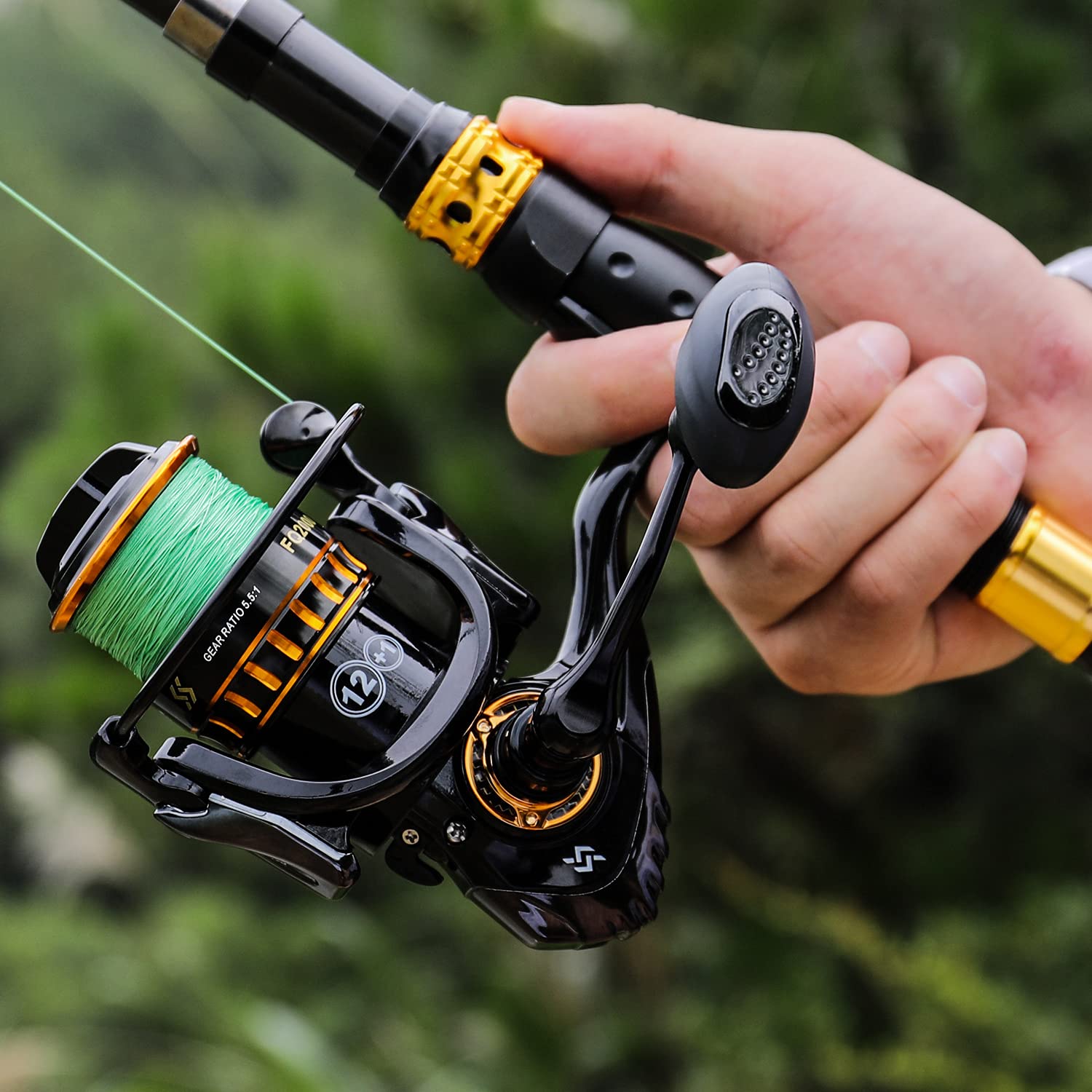 Sougayilang, mulinello da pesca leggero 12+1 in acciaio inox BB ultra liscio mulinello da pesca per acqua dolce 2000