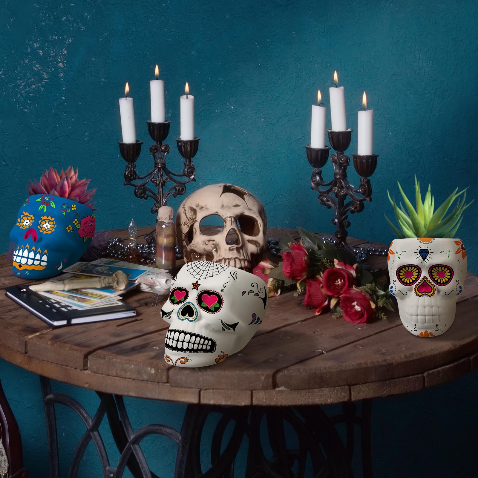 Amazon.com : Beeveer 6 Sets Mexican Sugar Skull Crafts for Adults