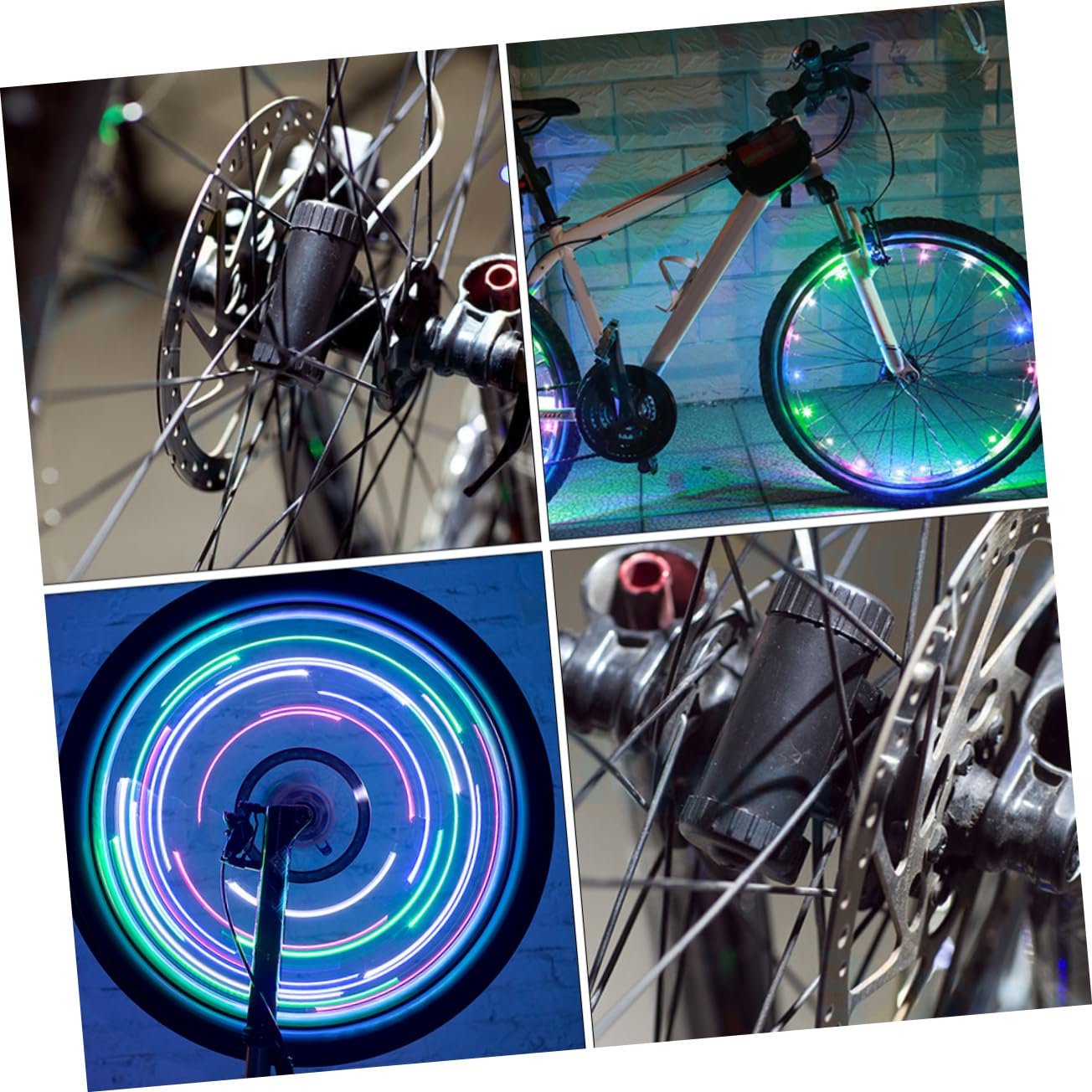 Sosoport Luci dei Raggi della Ruota della Bicicletta Carica USB Bike Light Impermeabili Leggero Freno Auto fanalino Posteriore Bici LED Luce della Ruota Lampada a Ruota plastica Black