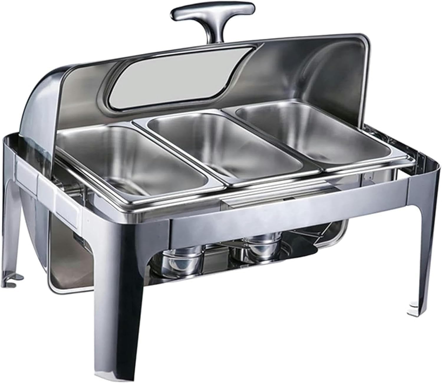 Stainless Steel Buffet Hot Plate - Buffet Servers and Heaters. Hot Pot Buffet Set, Stainless Steel Buffet Hot Pot with Glass Lid Food Warmer Catering，Double Ended Stockpot