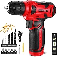 Vista 8 de Taladro inalámbrico DEKOPRO de 8 V, juego de taladro con mandril sin llave de 3/8 pulgadas, 42 piezas de accesorios, LED incorporado, cable de carga