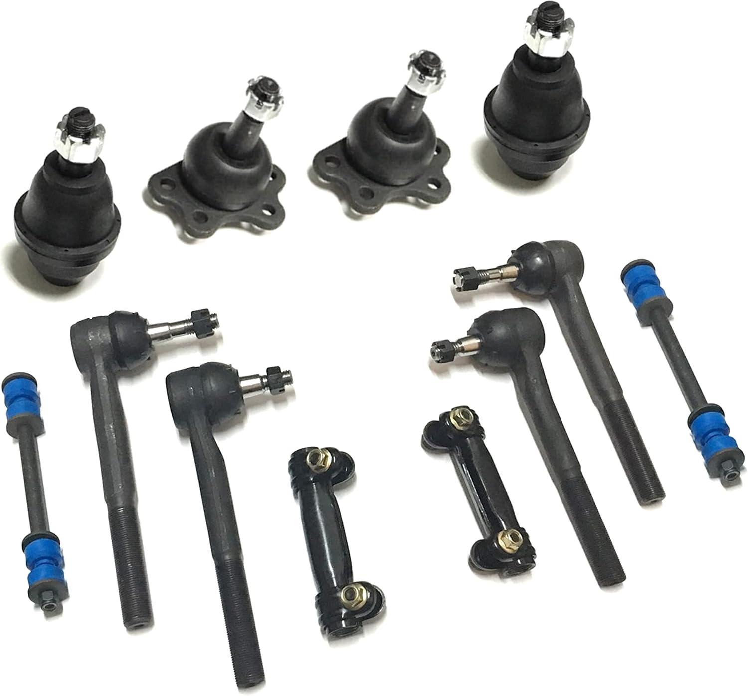12 Pc Suspension Kit Tie Rods, Ball Joints, Sway Links, Sleeves ES2004S ES2836RL ES2837RL K6292 K6293 K8848 Compatible with 1996-2002 Chevrolet Express GMC Savana - PartsW