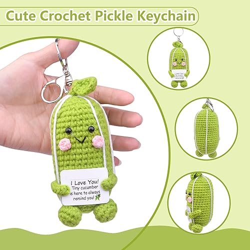 Miniatura 3 de MuMyer Funny Positive Crochet Potato Keychain Handmade Emotional Support Knitted Wool Potato Doll Keychain Gift for Bag Charm