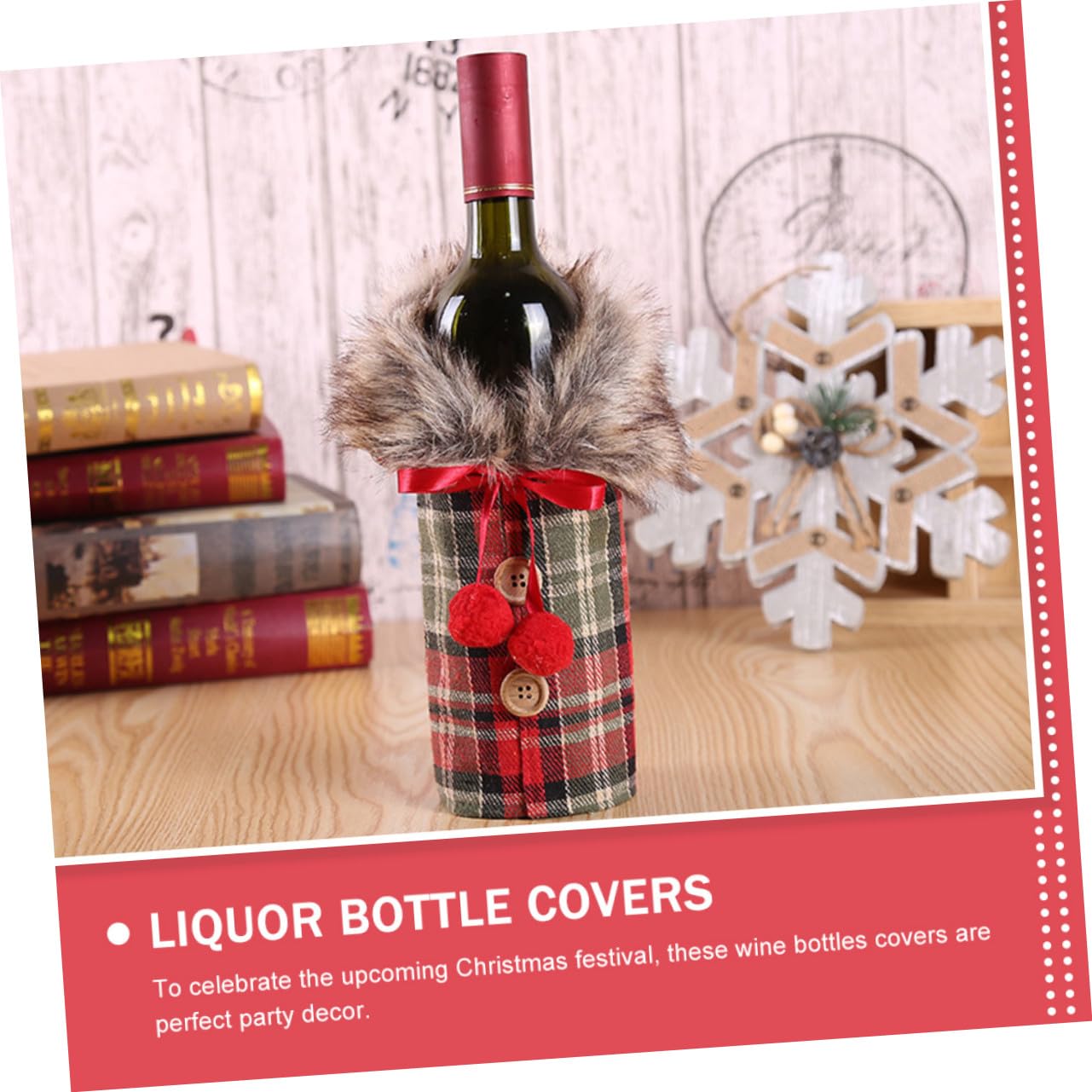 DOITOOL 2pièces Housse pour Bouteille de Vin Décoration de Fête de Noël de Housses Cadeau de Fête de Noël