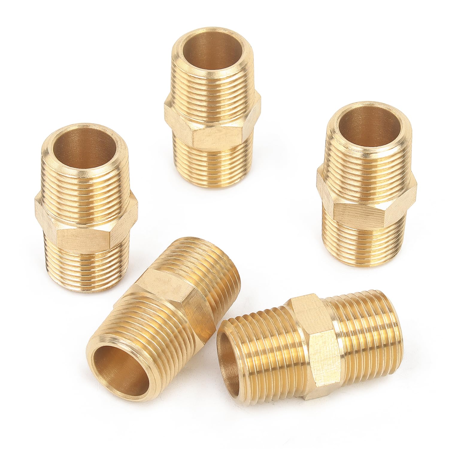 Raccordement 3/8 NPT male laiton mamelon hex filete adaptateur tuyau lot 5