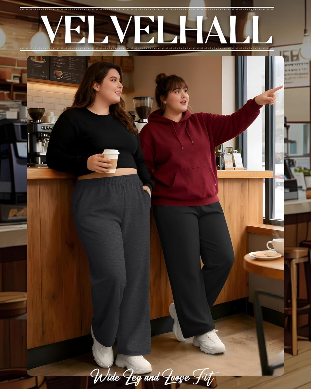 3 Pack Women's Fleece Plus Size Wide Leg Sweatpants Lined Baggy Pants Drawstring Casual Joggers with Pockets - Image 5