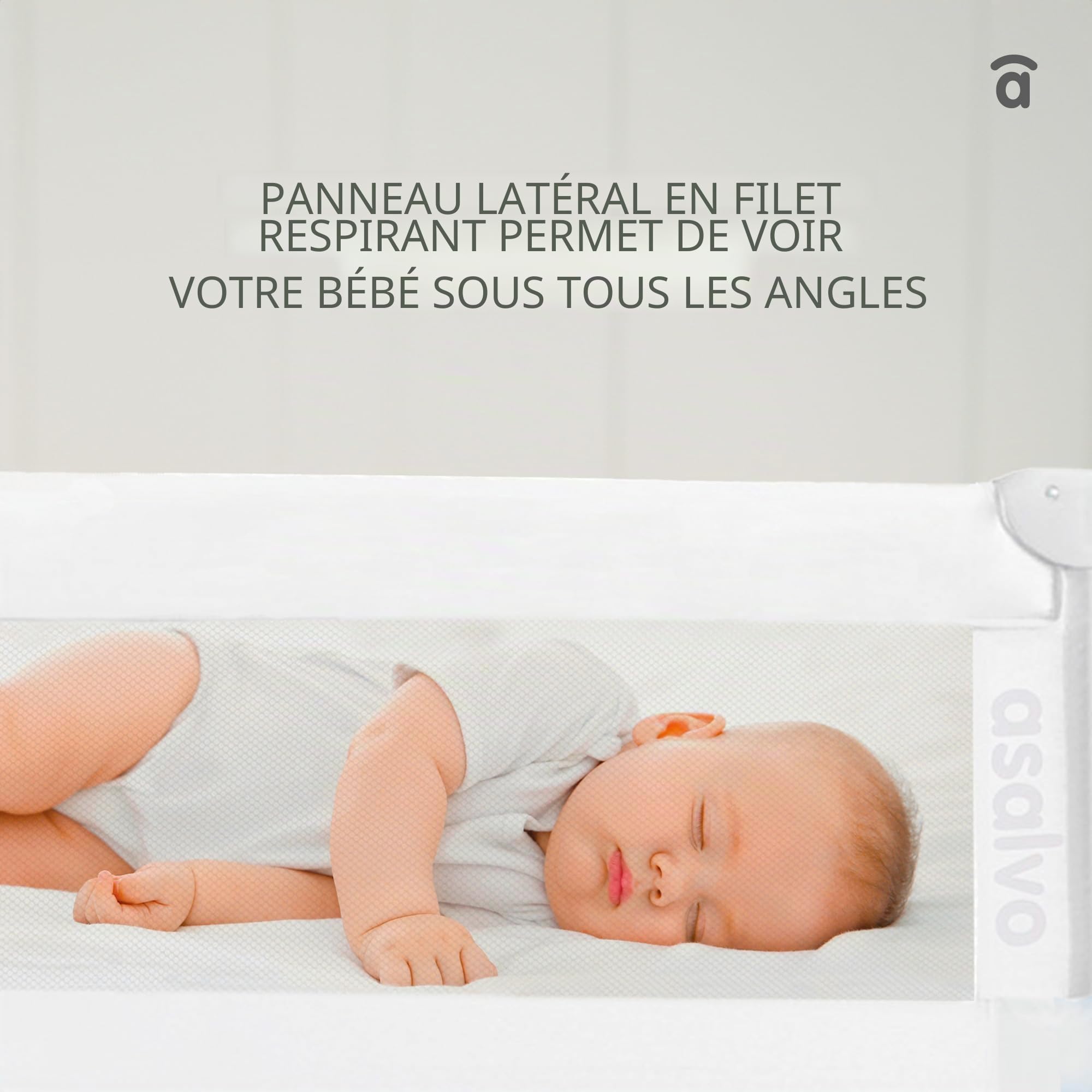 Asalvo Barrière de Lit 150 X 43,5 Blanc