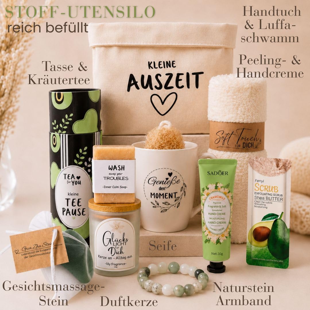 Wellness Geschenkset für Frauen Kleine Auszeit Geschenkkorb Entspannung Geschenk