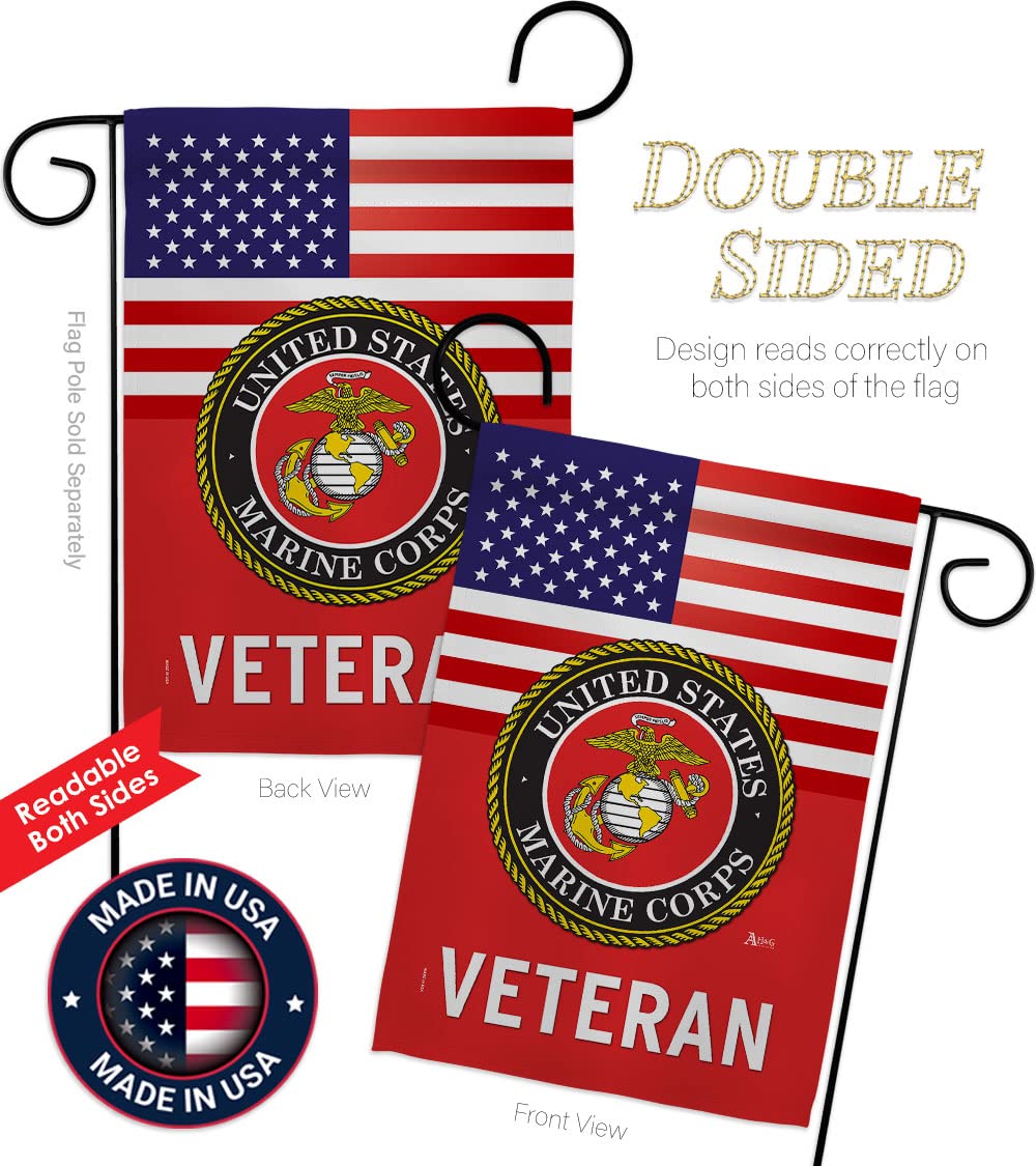 US Marine Corps Veteran Garden Flag, Armed Forces USMC Semper Fi United State American Military Retire Official - Image 3