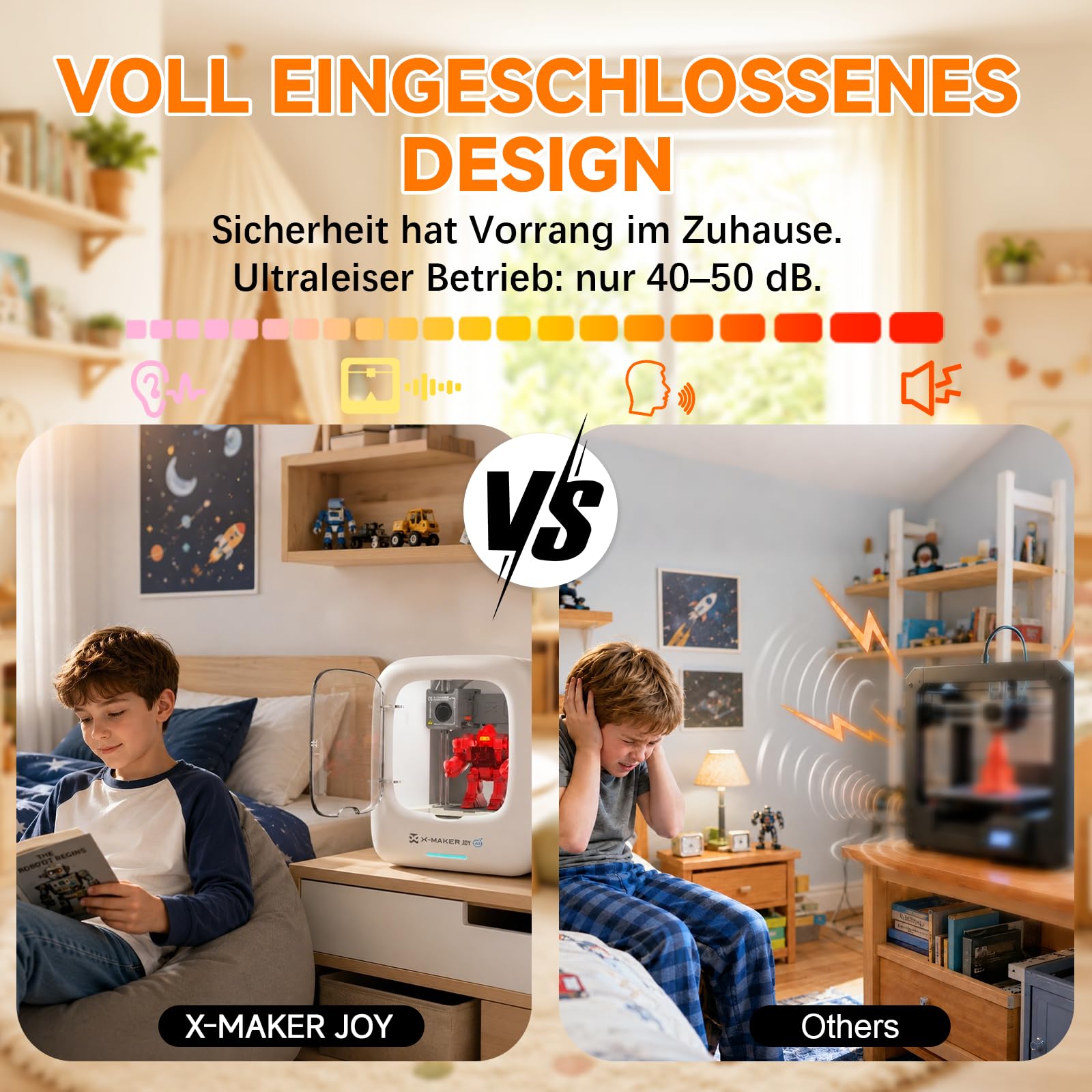 KI-gestützter 3D-Drucker, 3D-Drucker mit 8 PLA-Filament-Set, KI Design-App, umfangreiche Sammlung an 3D-Kreativvorlagen, mit 16+ Mini-3D-Designmodulen, App&WiFi-Steuerung,vollständig geschlossene
