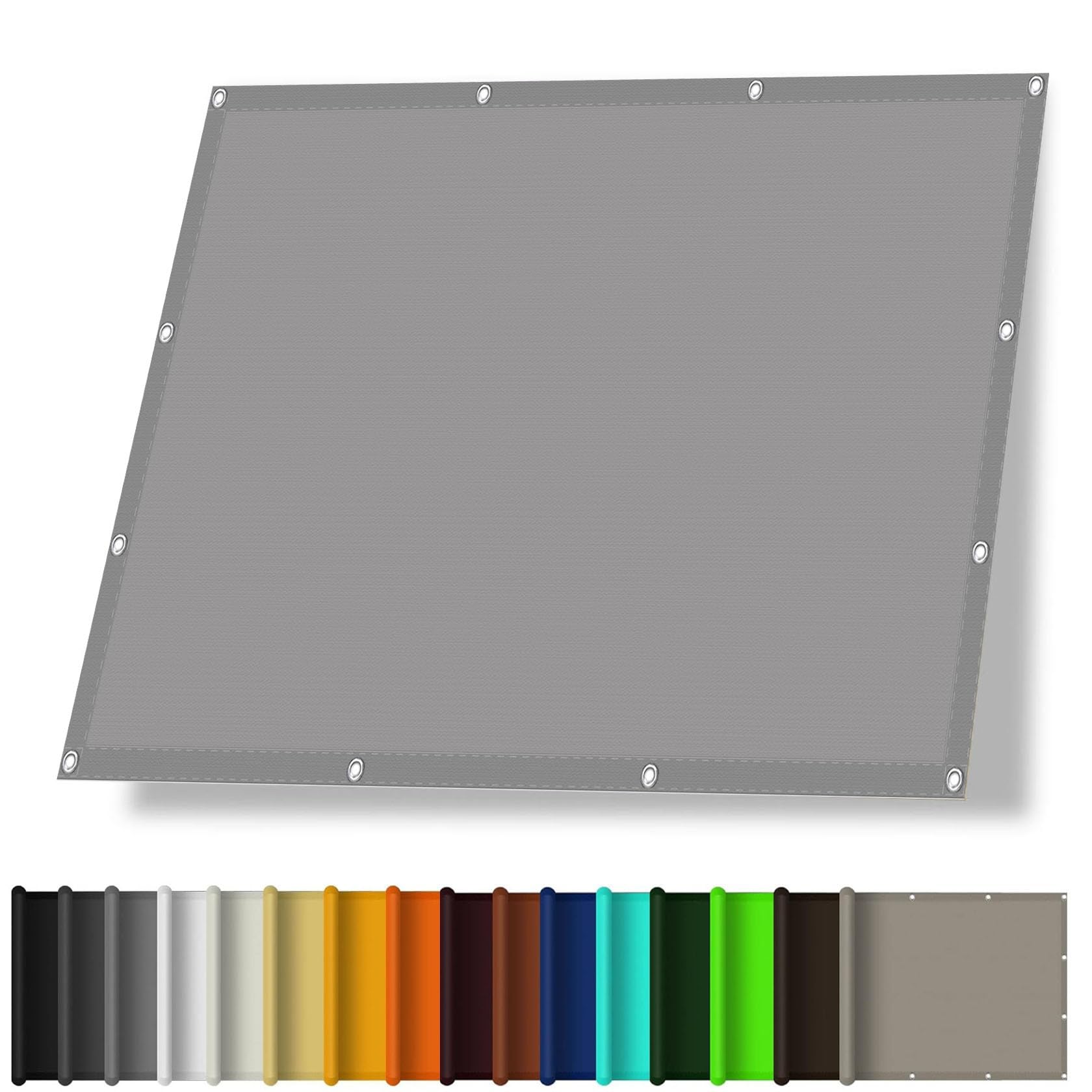 Voile d'ombrage rectangulaire 1.4x3.4m gris clair en polyester imperméable