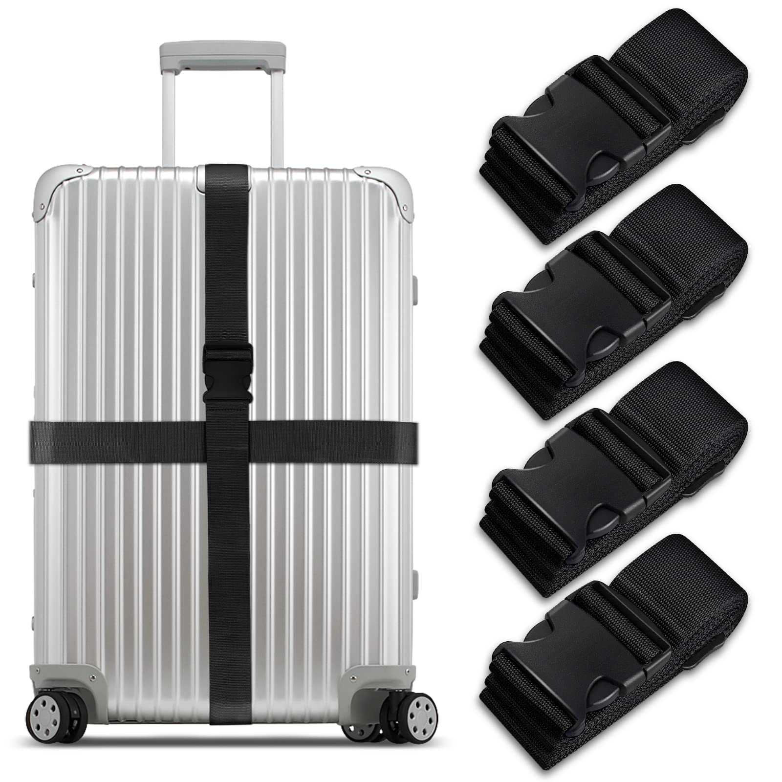 3 Cinghie Per Valigie, Aggiungi Una Borsa, Cinghia Elastica Per Bagagli Cintura Da Viaggio Regolabile Per Bagagli Cinghie Di Collegamento Per Bagagli Le P12618458