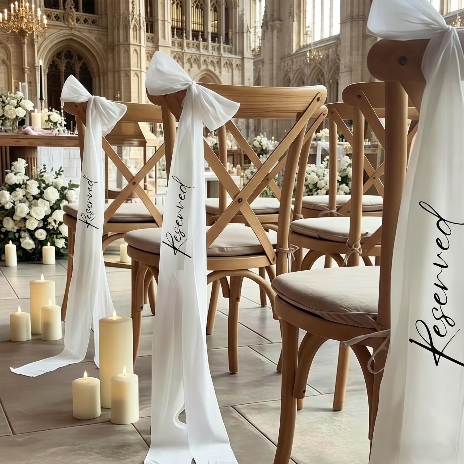 Nastri Personalizzati per Matrimoni per I Posti Riservati - Nomi Personalizzati per La Madre della Sposa E dello Sposo - Fiocchi Decorativi per Le Sedie per La Cena di Prova E La Cerimonia
