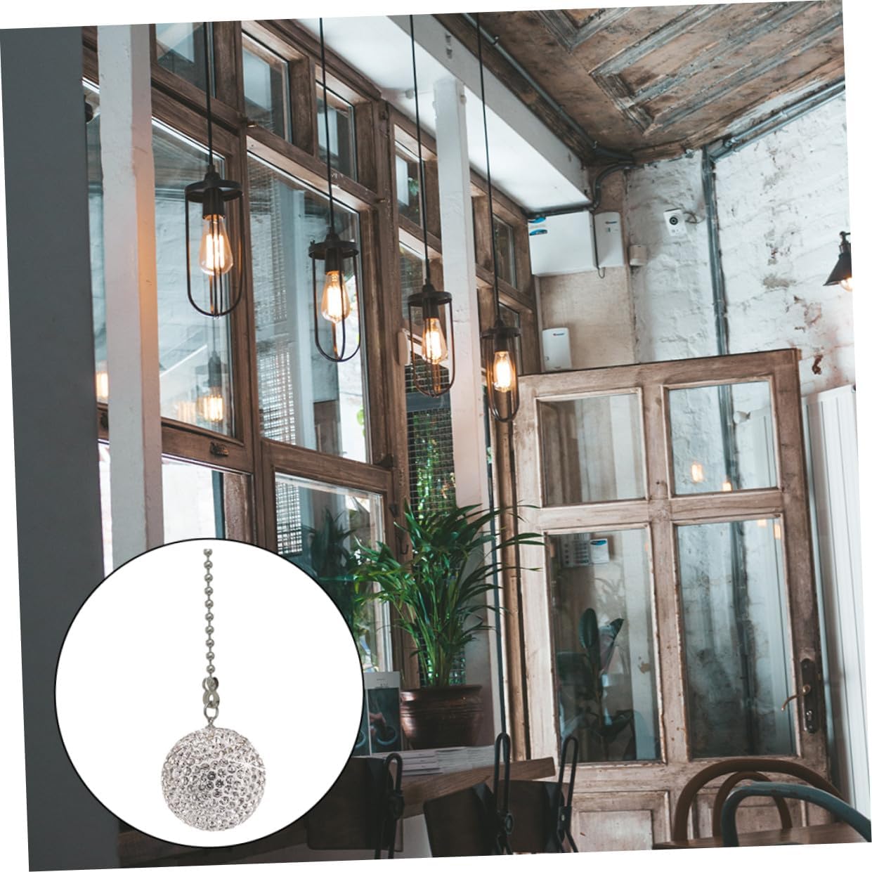 1set Ceiling Fan Pull Chain Rhinestone Decorative Lamp Pull Chain for Home Lighting Unique Design for Decor