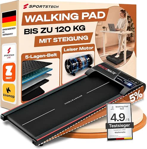 Sportstech Walking Pad - Laufband Für Zuhause mit Steigung bis