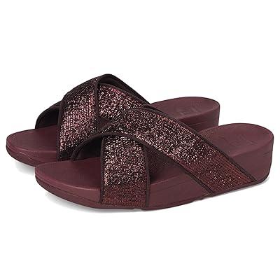 FitFlop Lulu Crinkled shimmer Cross Slides Women