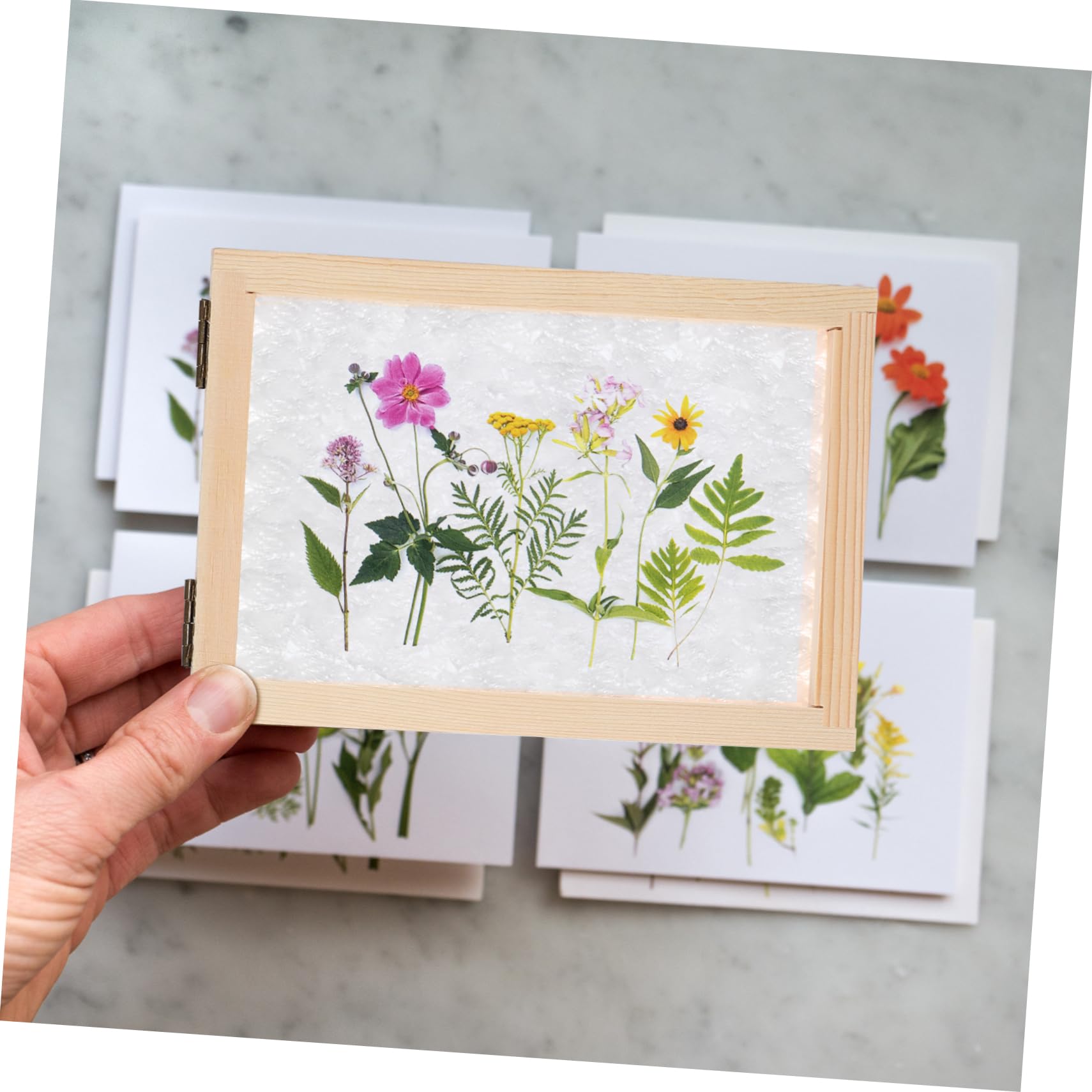 BEBEMOKO DIY Paper Craft Kit Paper Making Screen Mold Deckle Handmade Frame Wooden Frame Screen