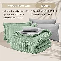 Vista 583 de HYMOKEGE - Juego de edredón tamaño king, color negro y rojo, de sirsaca, de 7 piezas, para todas las estaciones, en una bolsa, para dormitorio