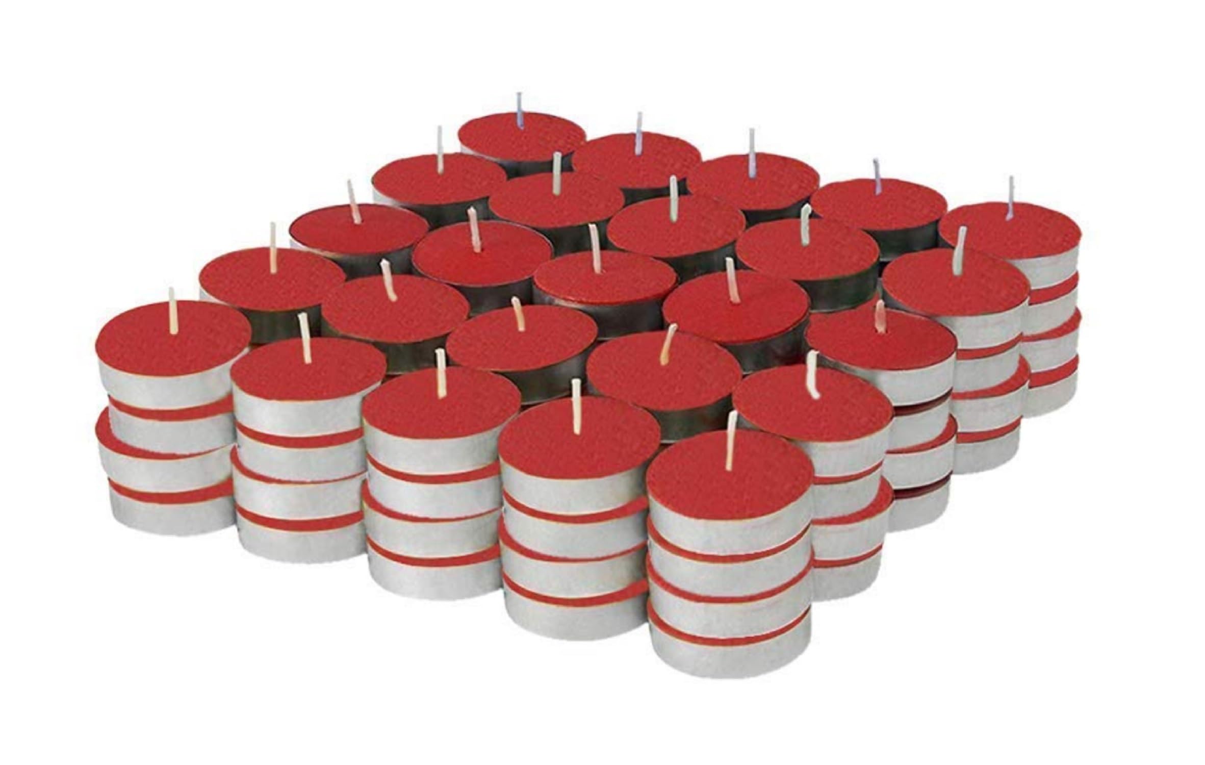 ManavRachit Tealight Candles Paraffin Wax Dripless & Long Lasting for Decoration of Diwali, Christmas, Wedding Parties/Receptions, Dinner, Church, Valentines Day, Anniversary (Pack of 100, Red)