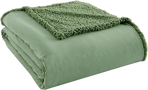 Thermee Manta Sherpa de microfranela, súper suave, fácil cuidado, trébol, tamaño King