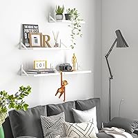 Vista 13 de YGEOMER Estantes flotantes para pared, diferentes tamaños, estantes de pared grises desgastados para sala de estar, baño, dormitorio, cocina