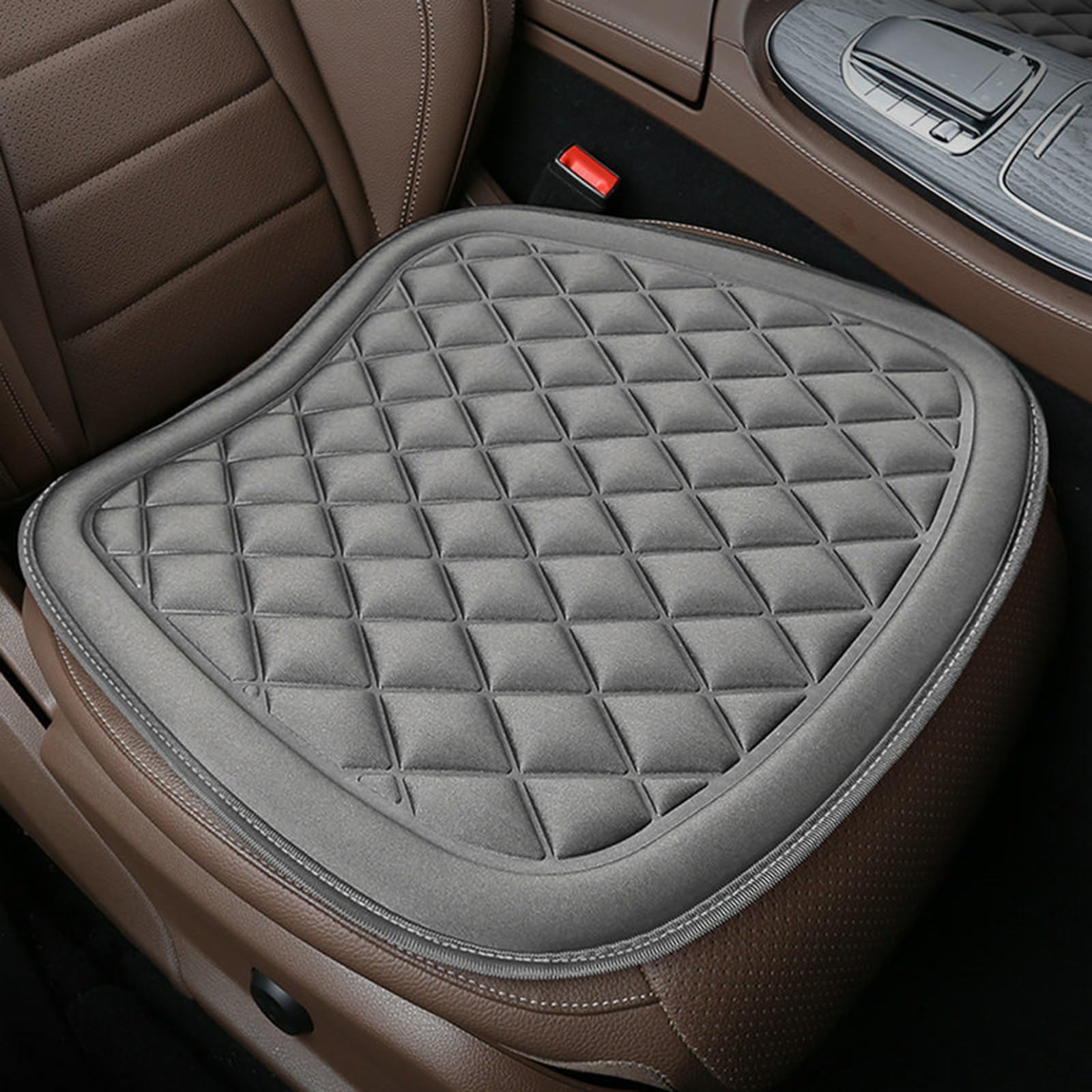 Auto Cuscino Sedile per Jaguar F-Type Cabriolet/Coupé 2019-2024, Universale Antiscivolo Morbido Traspiranti Cuscino Interni Accessori,Grey-A 1Pcs