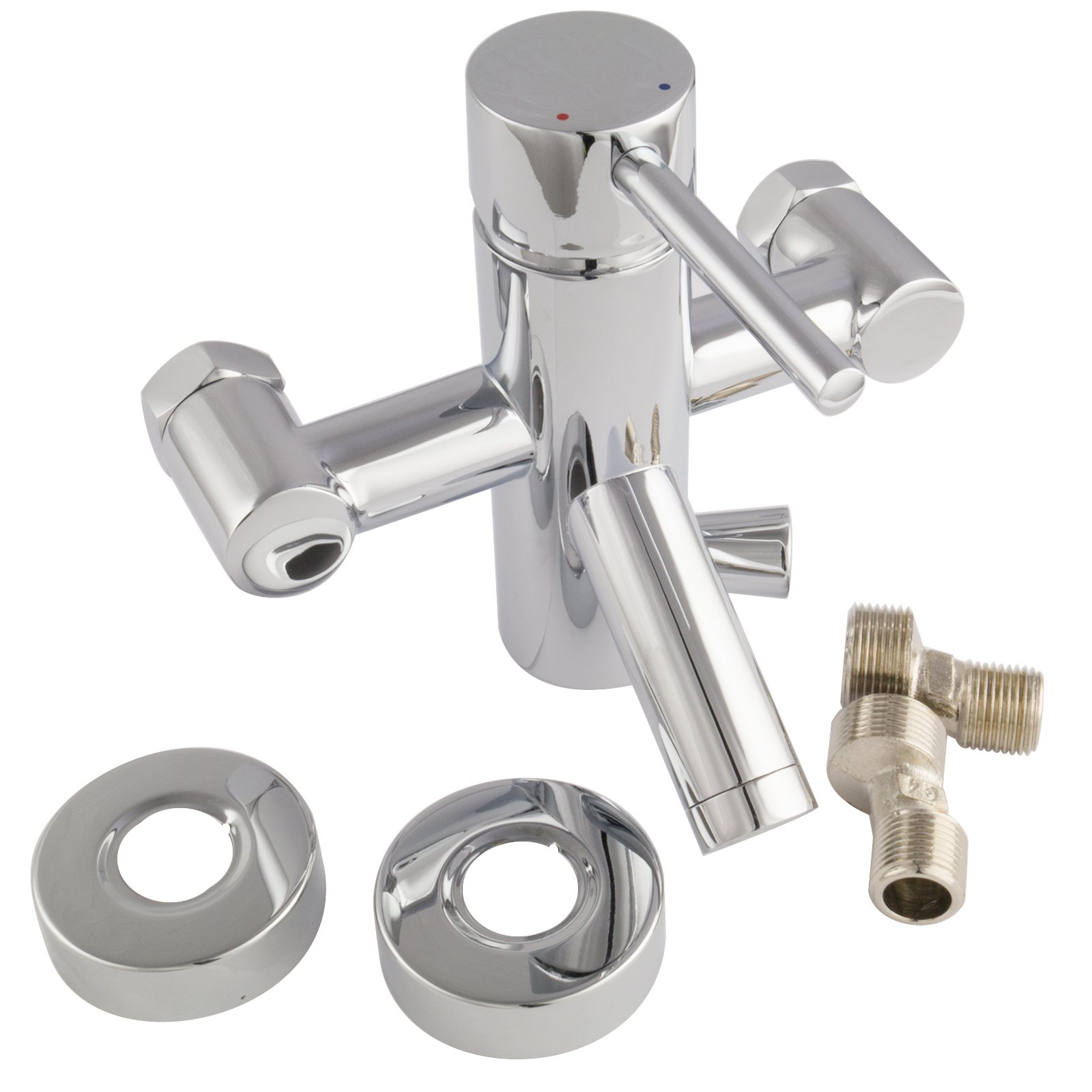 Set da bagno con miscelatore a 2 vie, asta doccia 70 cm, doccetta e tubo doccia 160 cm, ottone cromato, montaggio a parete