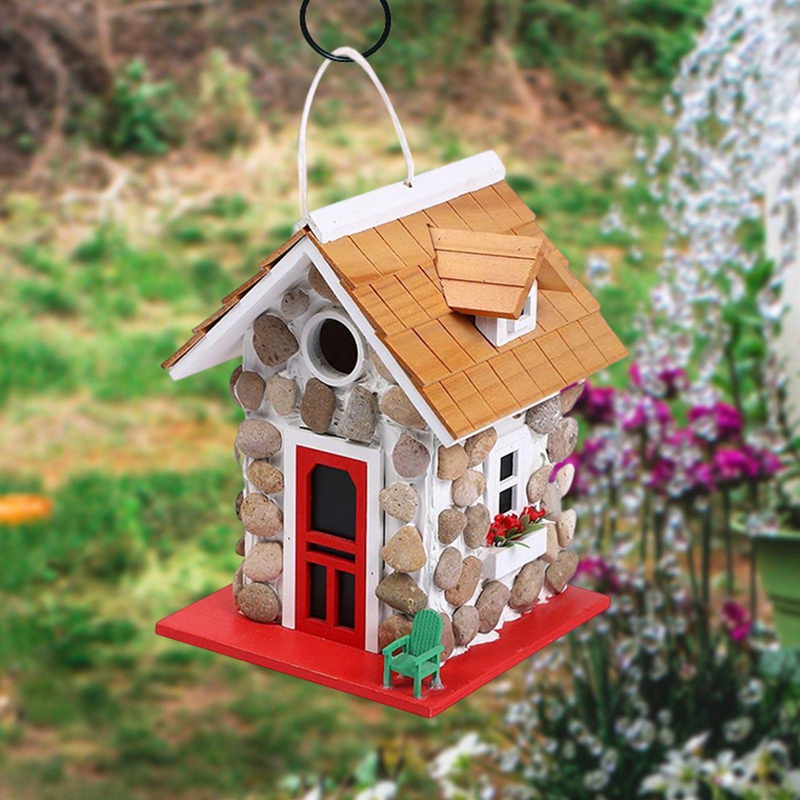 Kolibri-Nest aus Holz, Garten, Terrasse, dekoratives hängendes Vogelhaus für kleine Vögel wie Schwalbe, Bluebird Finken