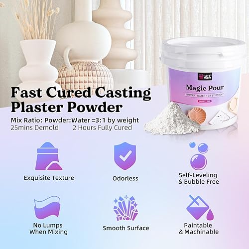 Miniatura 2 de LET'S RESIN Polvos de Fundición de Resina LET'S RESIN 3000g, Kit de Resina de Curado Rápido para Principiantes, 2030 Minutos de Desmoldeo, Kit de