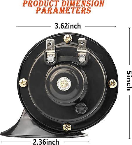 Miniatura 2 de Paquete de 2 bocinas de aire de caracol ruidosas para seguridad con cubierta impermeable y a prueba de polvo, bocina de tren universal de doble tono