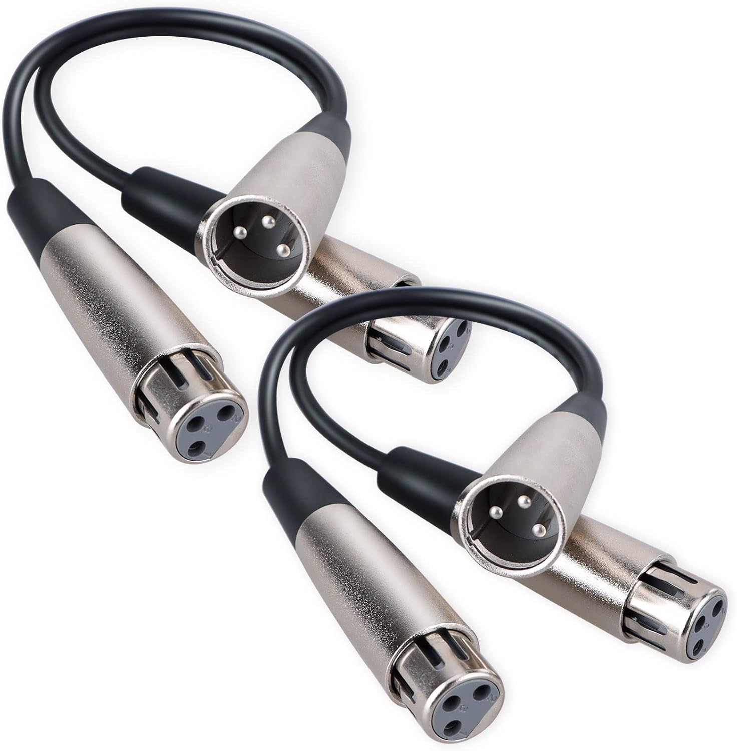 HOSONGIN XLR Splitter Cable 2 Pack, 3Pin XLR Male to 2 XLR