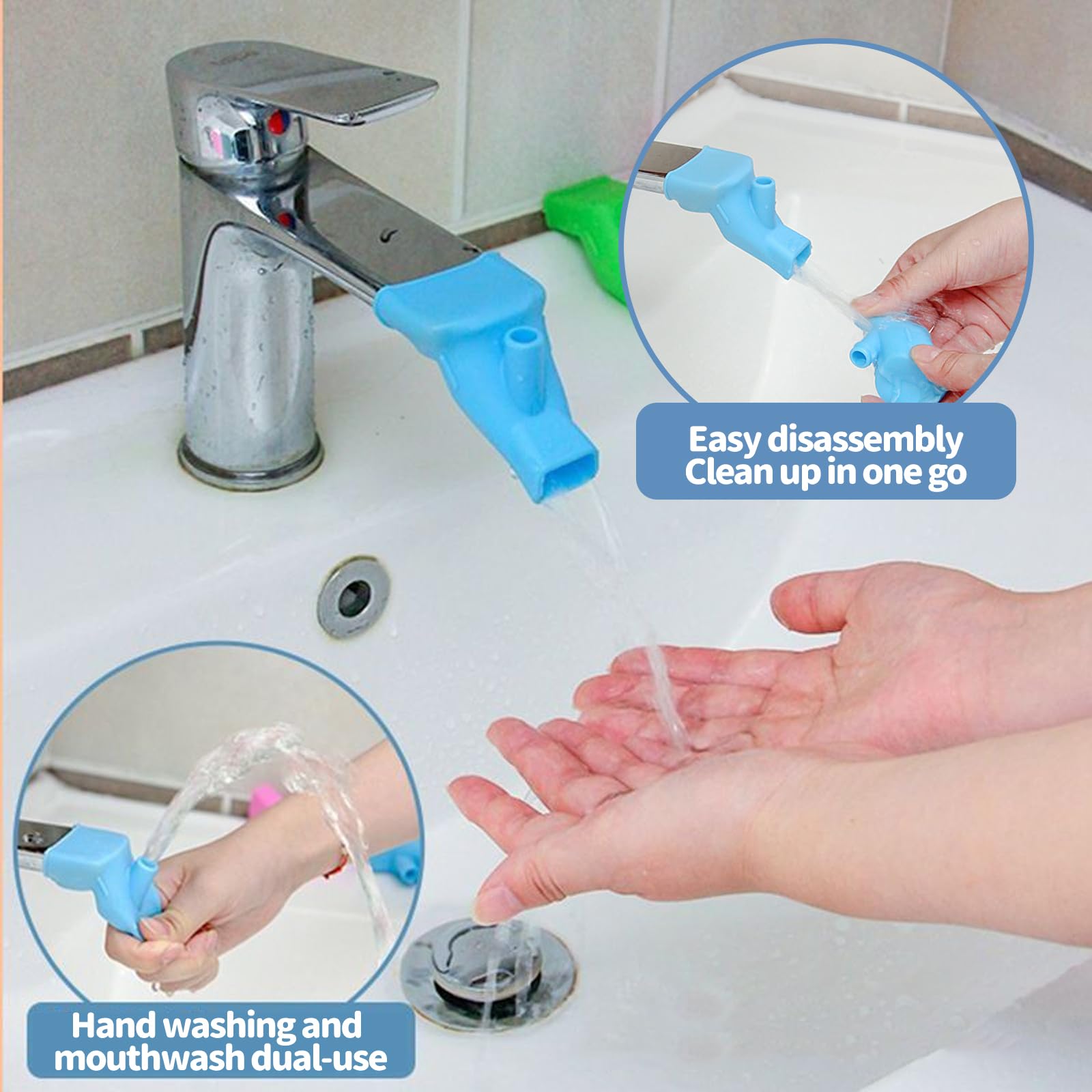 Extension Robinet Enfant, 6 Pcs BéBé Rallonges De Robinet, Rallonges De Robinet En Silicone De Qualité Alimentaire, Pour Enfants Pour Salle De Bain Cuisine Laver Les Mains Et Le Visage